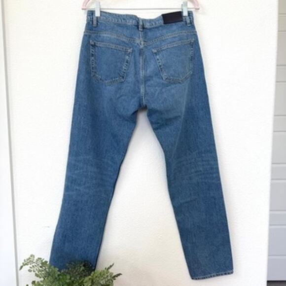 FRAME Le High Straight Jeans Patchwork Denim Blue Washed Modern Size 30 - Picture 4 of 8